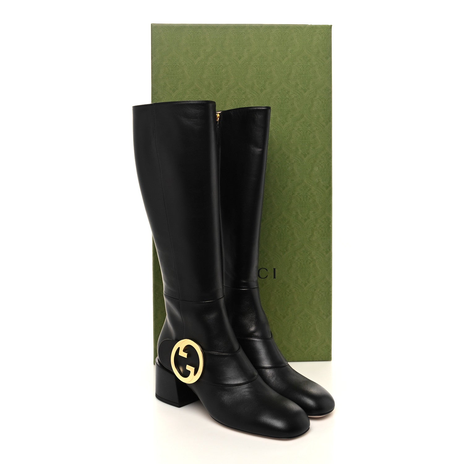 Gucci Nappa GG Blondie 55mm Knee High Boots 39 Black 8 of 8