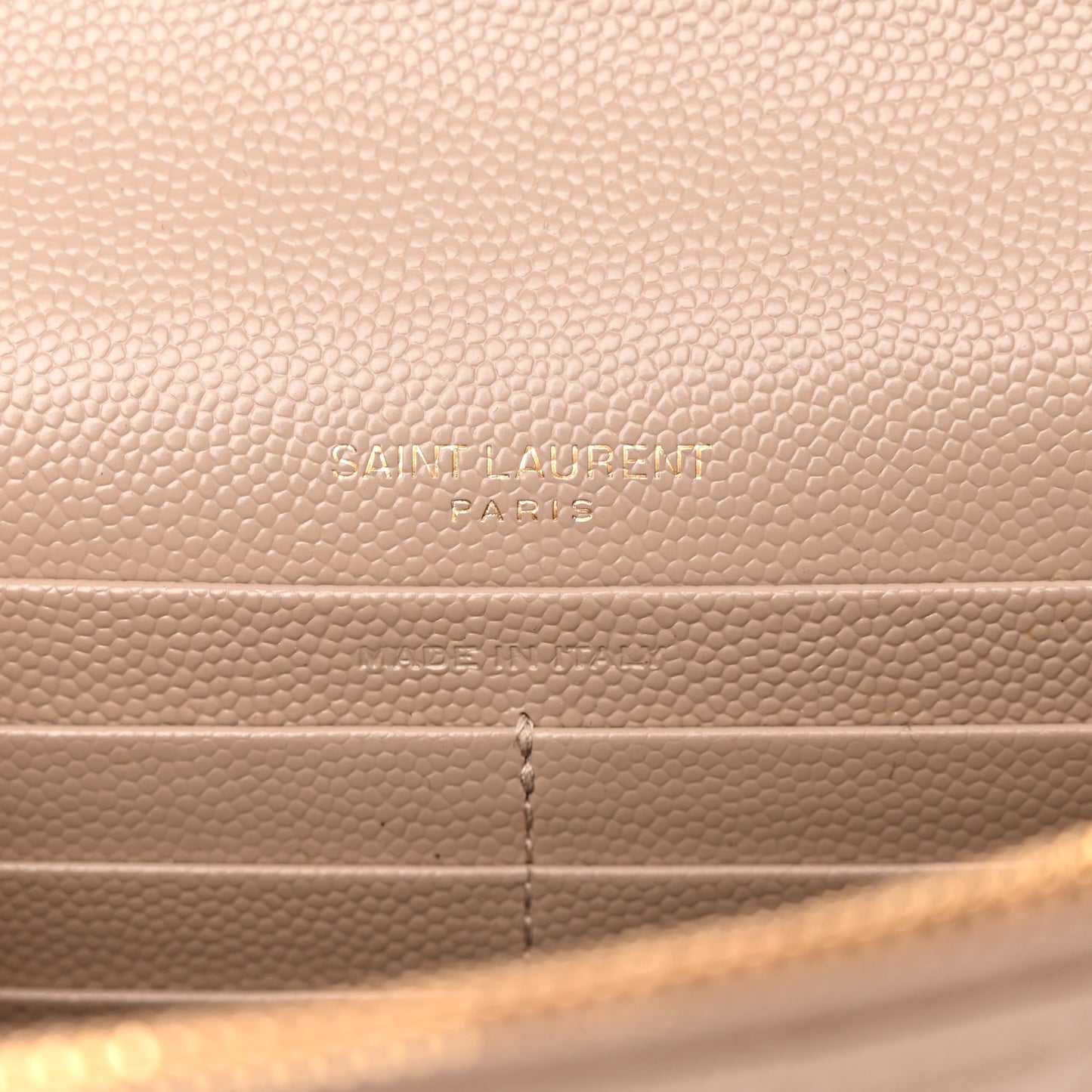 Grain De Poudre Matelasse Chevron Monogram Envelope Chain Wallet Dark Beige
