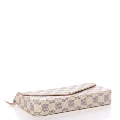 Louis Vuitton Damier Azur Pochette Felicie Chain Wallet Rose Ballerine 5 of 12