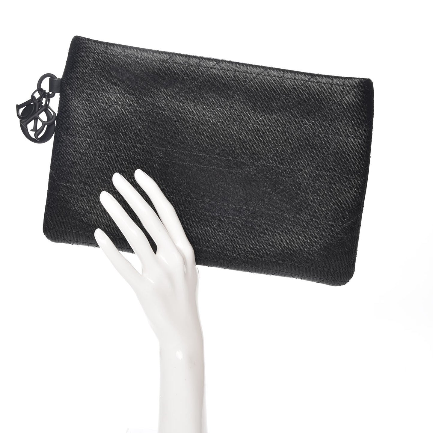 Coated Canvas Cannage Panarea Clutch Black