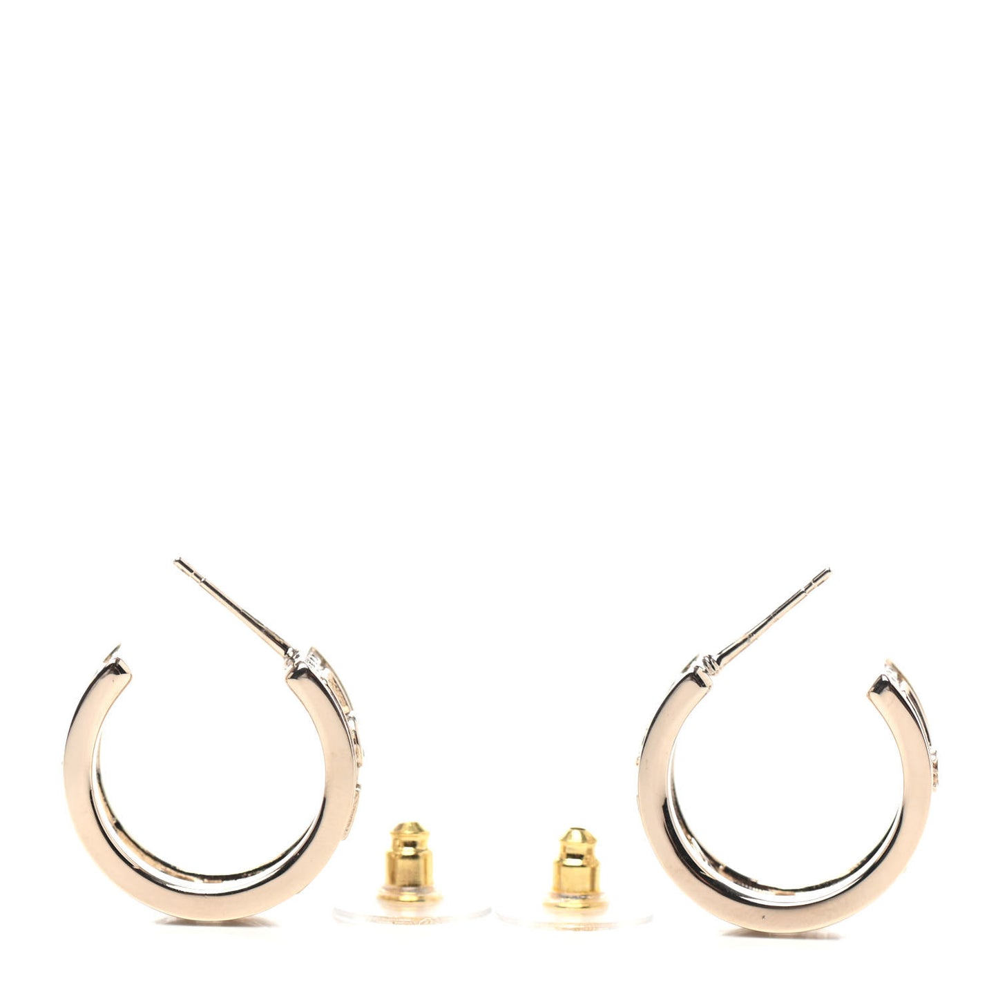 Metal Crystal Bow-tiful CC Hoop Earrings Gold