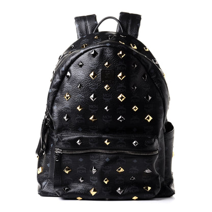 MCM Visetos Medium Studded Stark Backpack Black 1 of 10