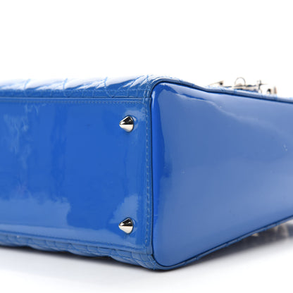 Christian Dior Patent Cannage Medium Lady Dior Blue 7 of 10