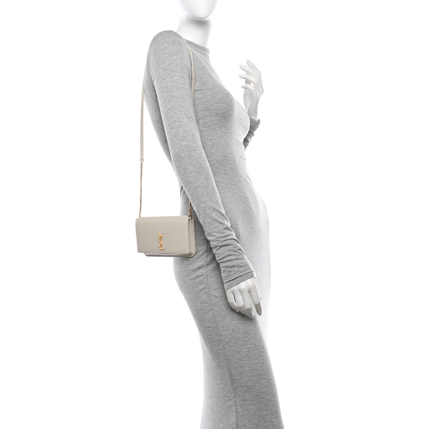 Smooth Calfskin Monogram Phone Holder Crossbody Crema Soft