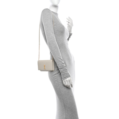 Saint Laurent Smooth Calfskin Monogram Phone Holder Crossbody Crema Soft 2 of 11