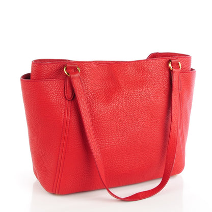 Prada Vitello Daino Side Pocket Tote Rosso 3 of 7