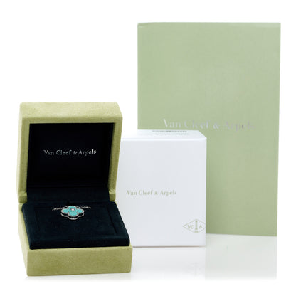 Van Cleef & Arpels 18K White Gold Diamond Celadon Green Sevres Porcelain Vintage Alhambra Pendant Necklace 3 of 6