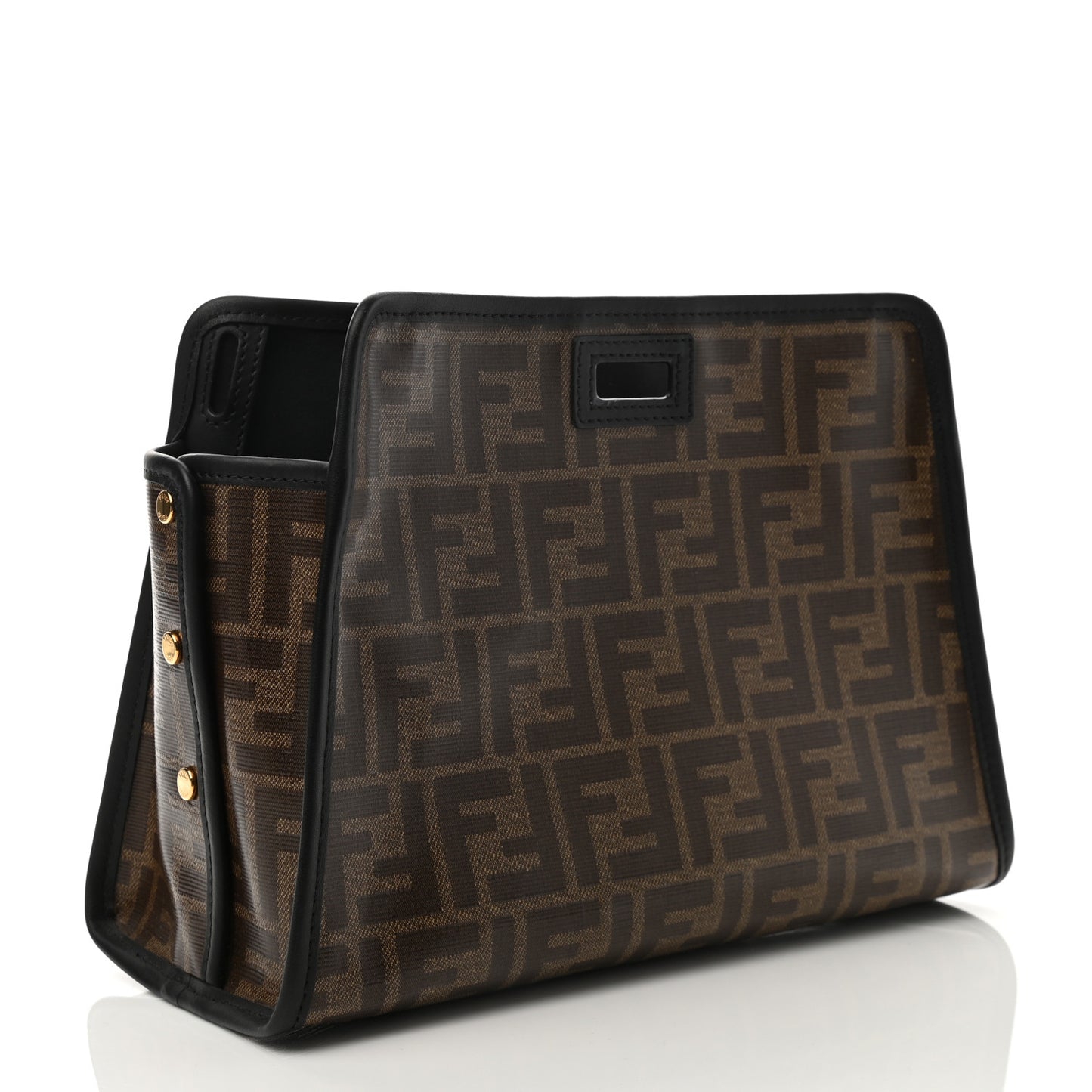 Glazed Fabric Vitello Century FF 1974 Stamp Patch Mini Peekaboo Defender Cover Mogano Panna Black