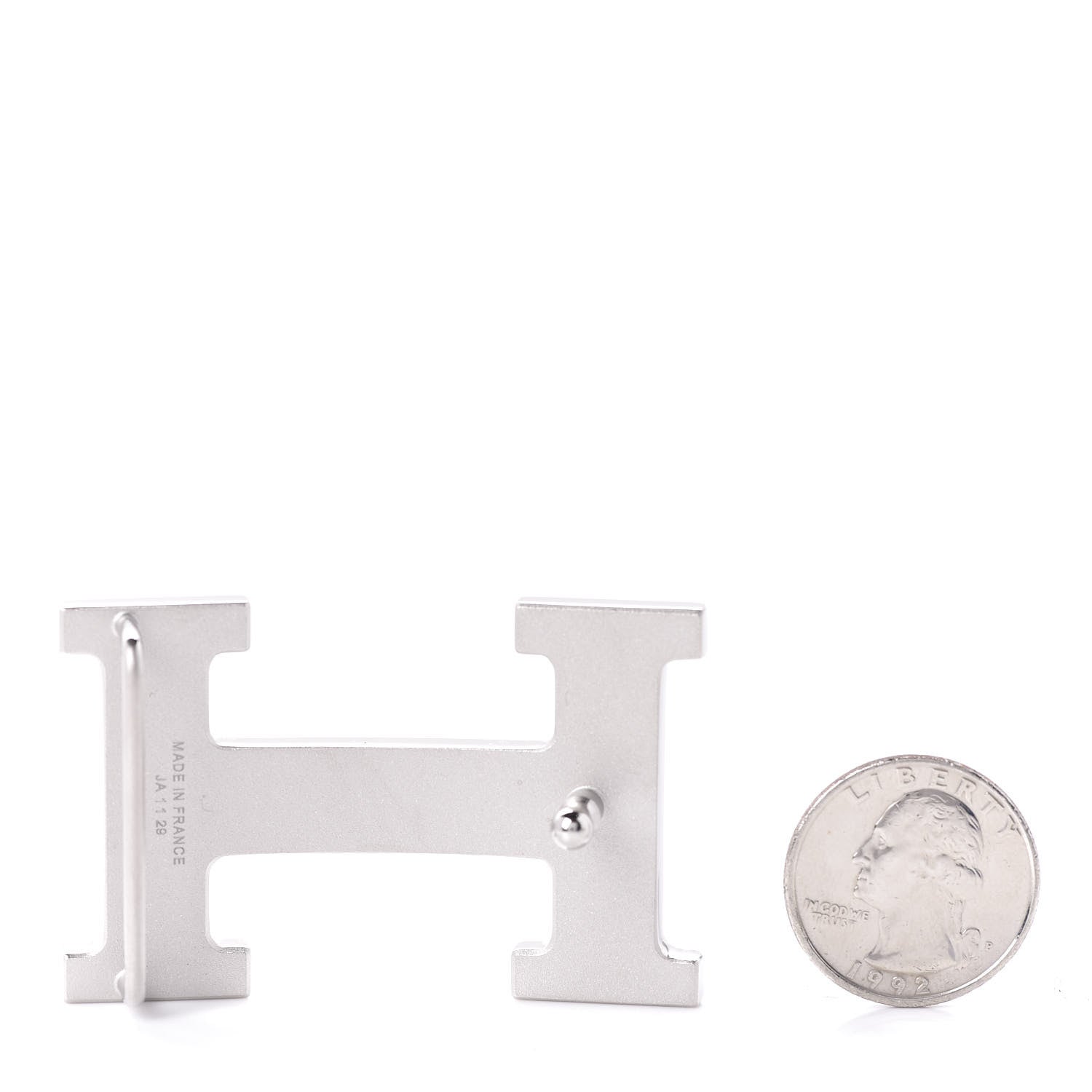 Hermes Palladium Strie 32mm H Belt Buckle 2 of 4