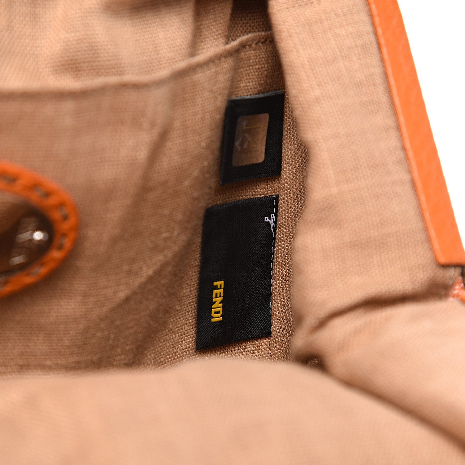 Fendi Calfskin Romano Selleria Firenze Frame Bag Orange 6 of 9