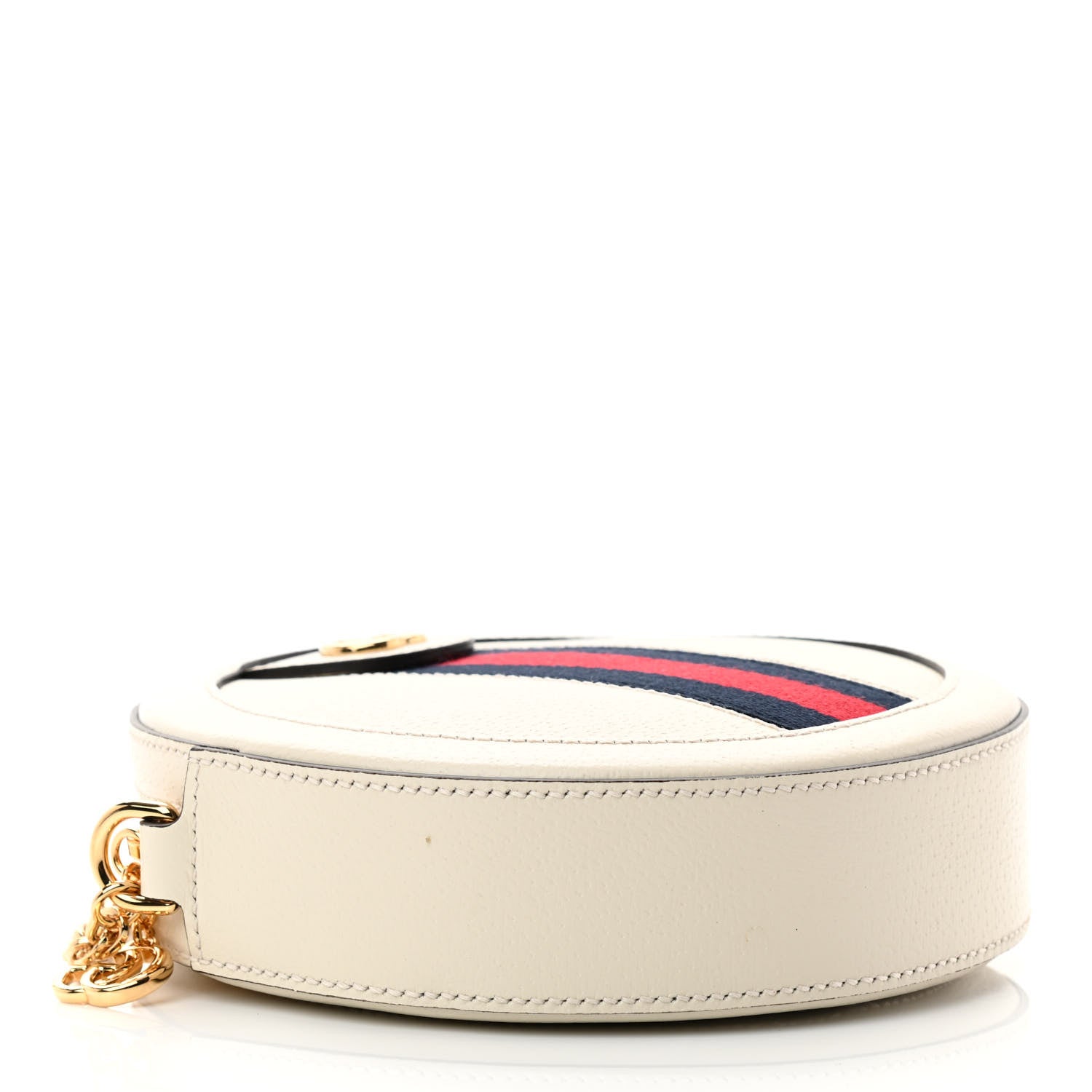 Gucci Textured Calfskin Web Mini Ophidia Round Shoulder Bag Mystic White 4 of 12