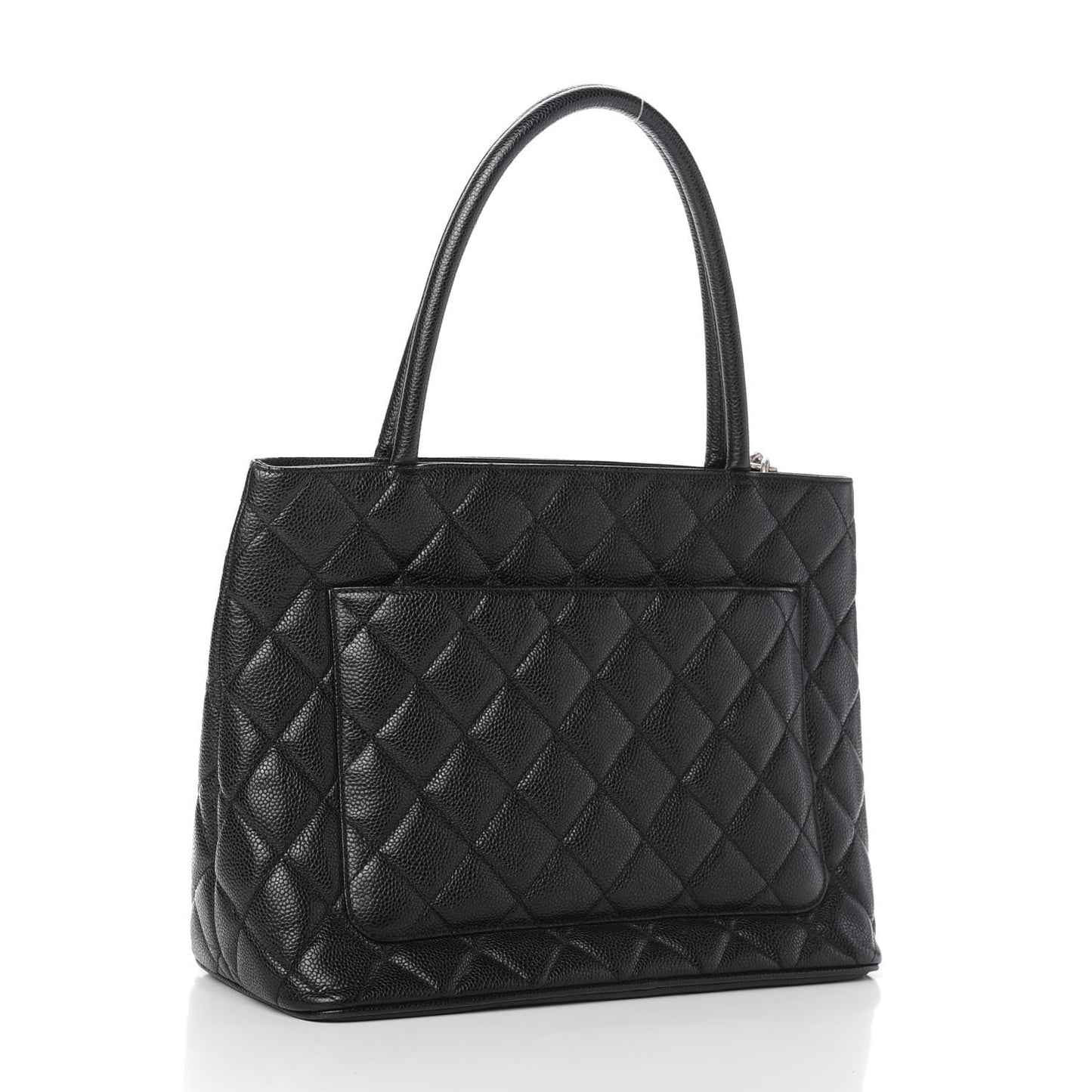Caviar Quilted Medallion Tote Black