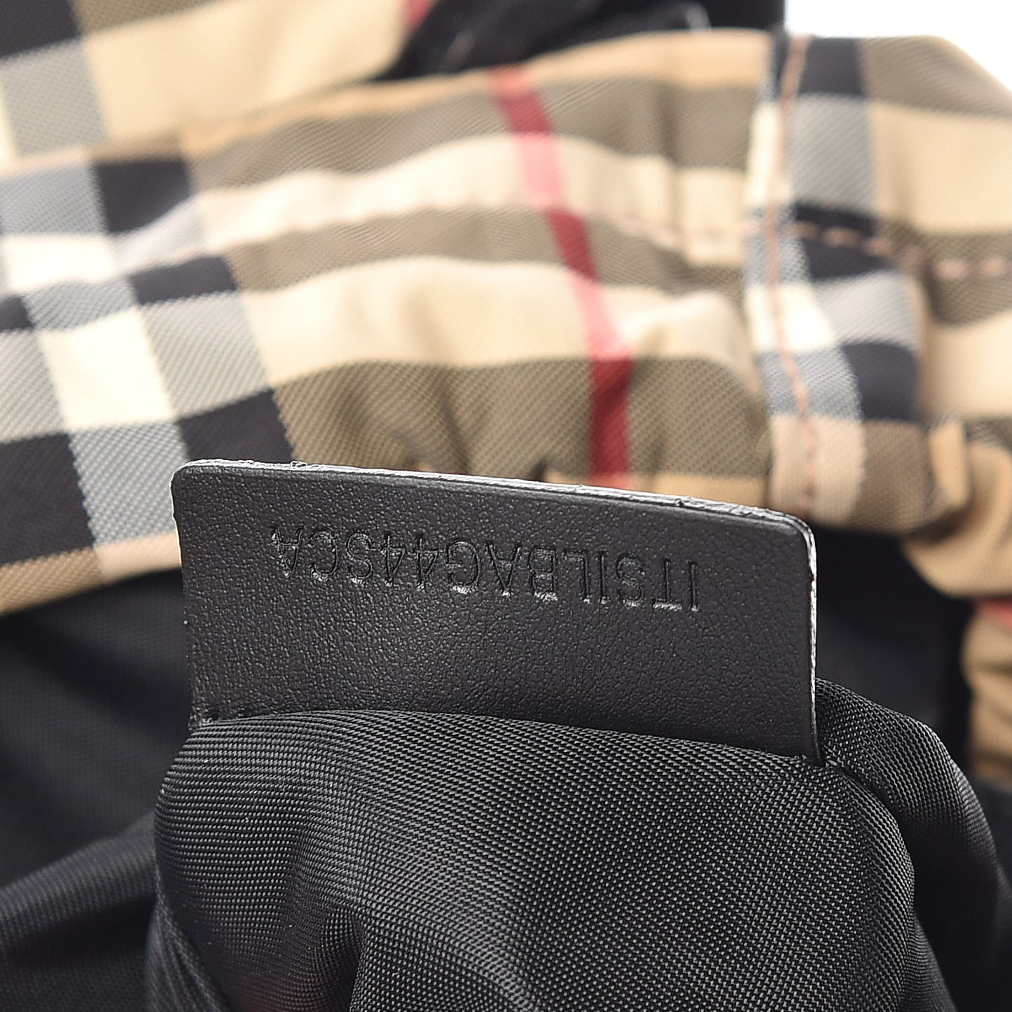 Nylon Vintage Check Logo Print Backpack Black Archive Beige