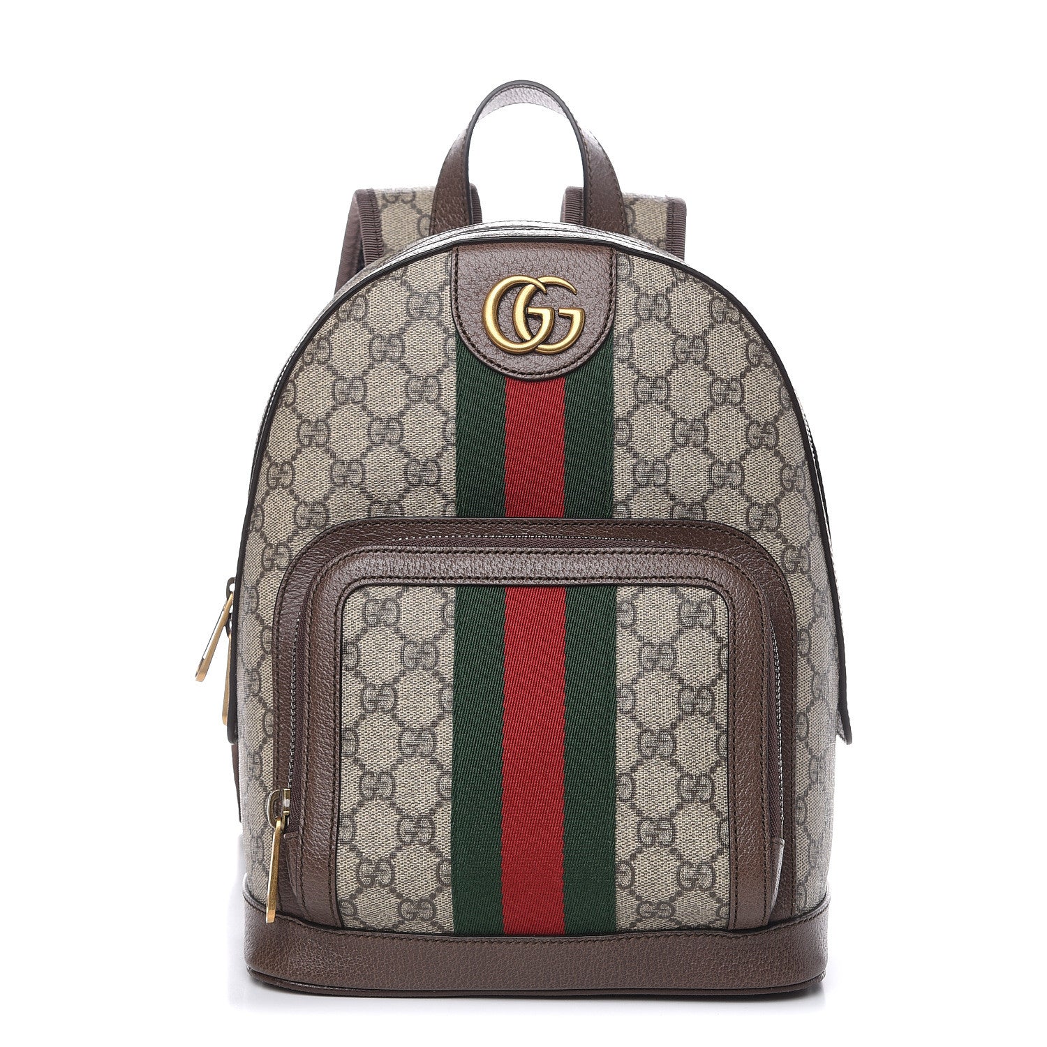 Gucci GG Supreme Monogram Calfskin Web Small Ophidia Day Backpack Beige Ebony New Acero 1 of 10