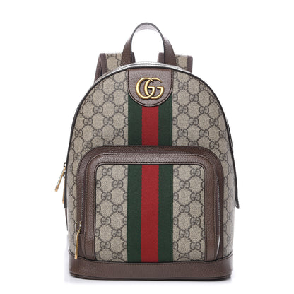 Gucci GG Supreme Monogram Calfskin Web Small Ophidia Day Backpack Beige Ebony New Acero 1 of 10