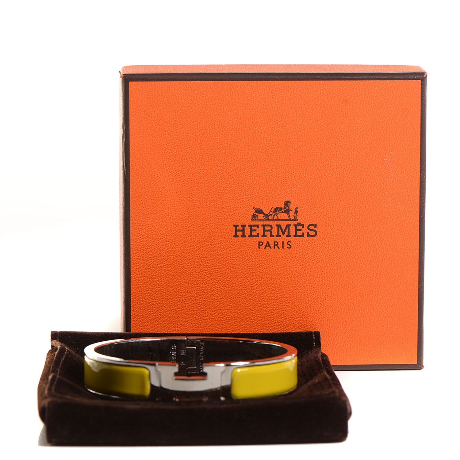 Hermes Enamel Narrow Clic Clac H Bracelet PM Chartreuse 6 of 6