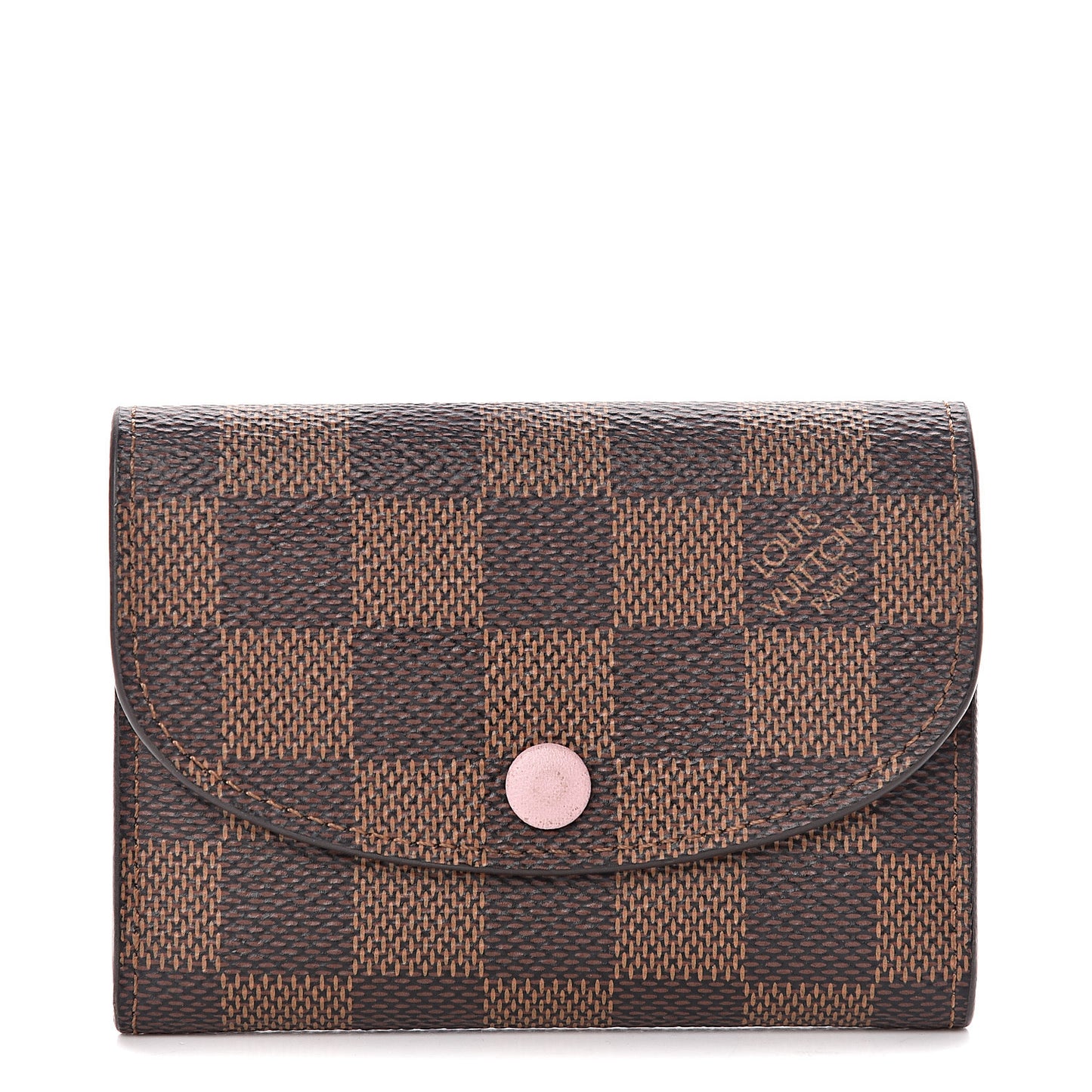 Damier Ebene Rosalie Coin Purse Rose Ballerine