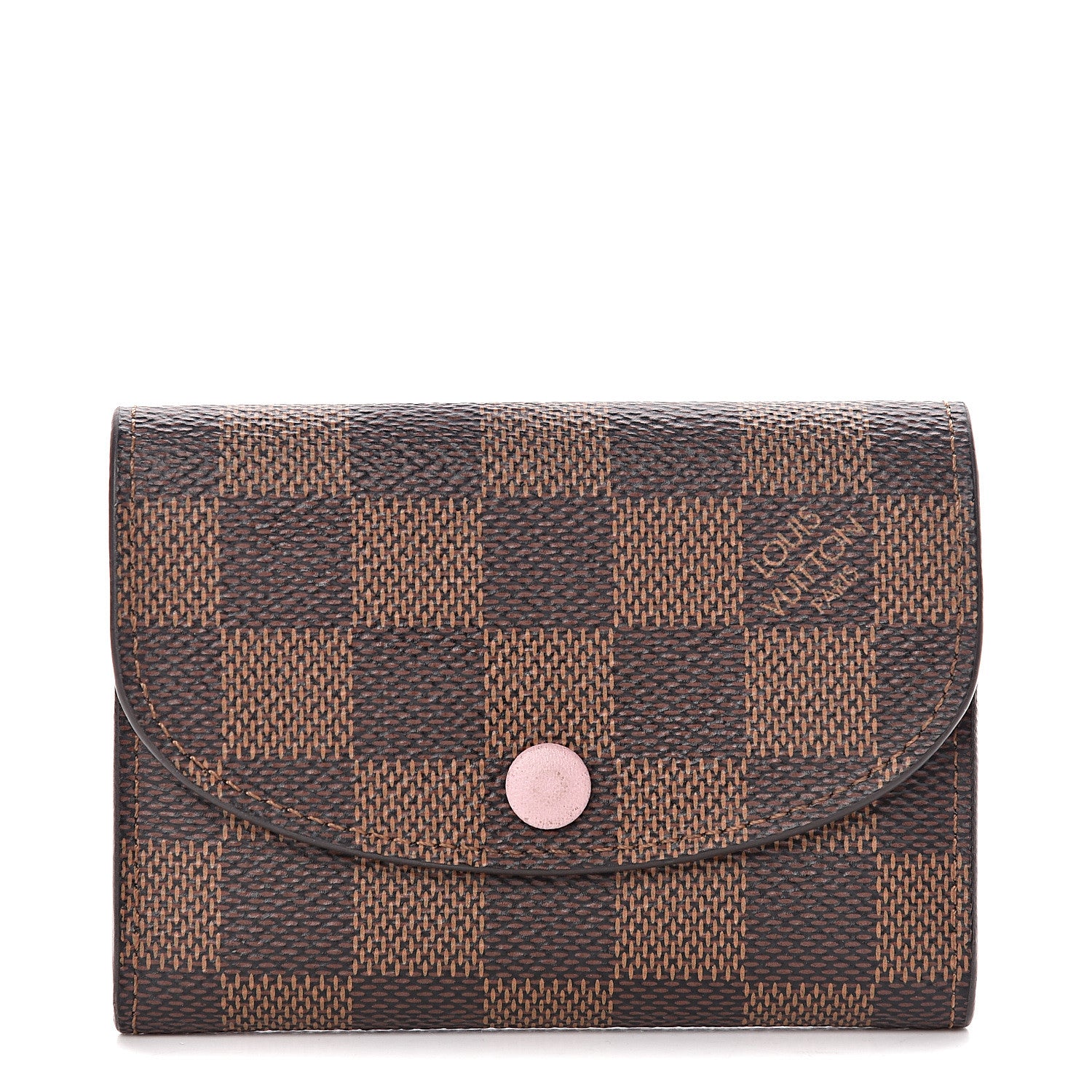 Louis Vuitton Damier Ebene Rosalie Coin Purse Rose Ballerine 1 of 8