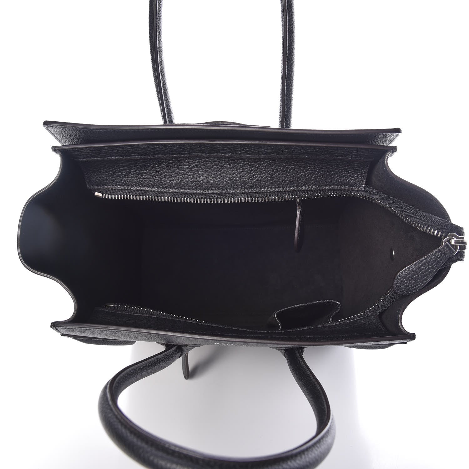 Celine Drummed Calfskin Micro Luggage Black 7 of 8