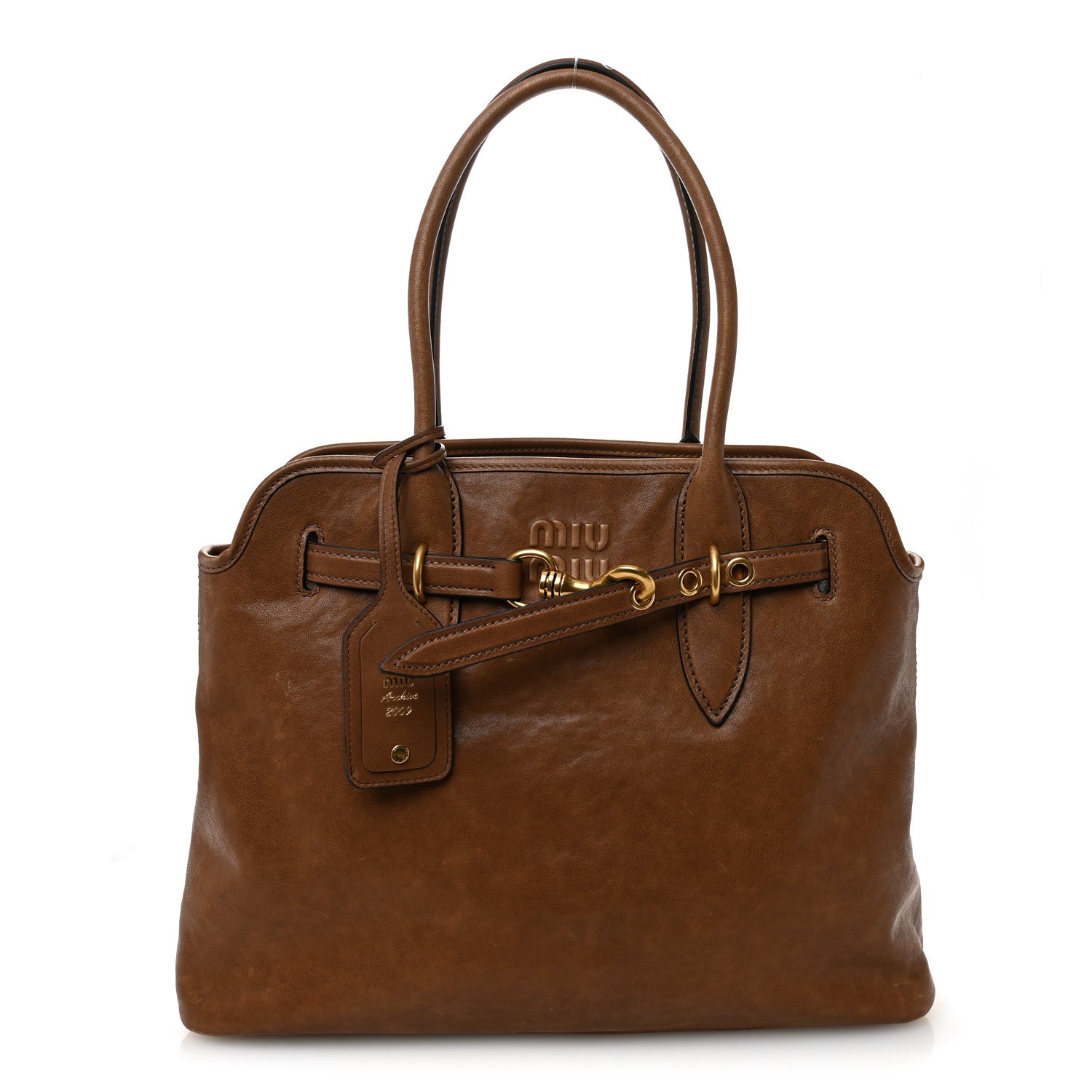 Miu Miu Nappa Medium Aventure Bag Rovere 1 of 9