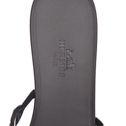 Hermes Rubber Chaine d'Ancre Rivage Sandals 37 Black 7 of 8