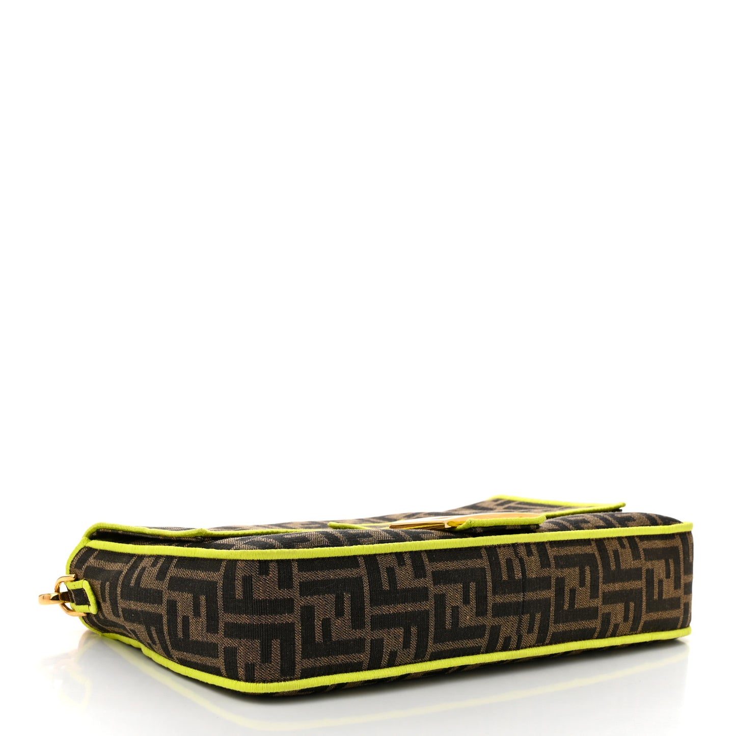Fabric Jacquard FF 1974 Large Baguette Tobacco Moro Giallo Fluo