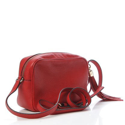 Gucci Pebbled Calfskin Small Soho Disco Bag Tabasco Red 3 of 7