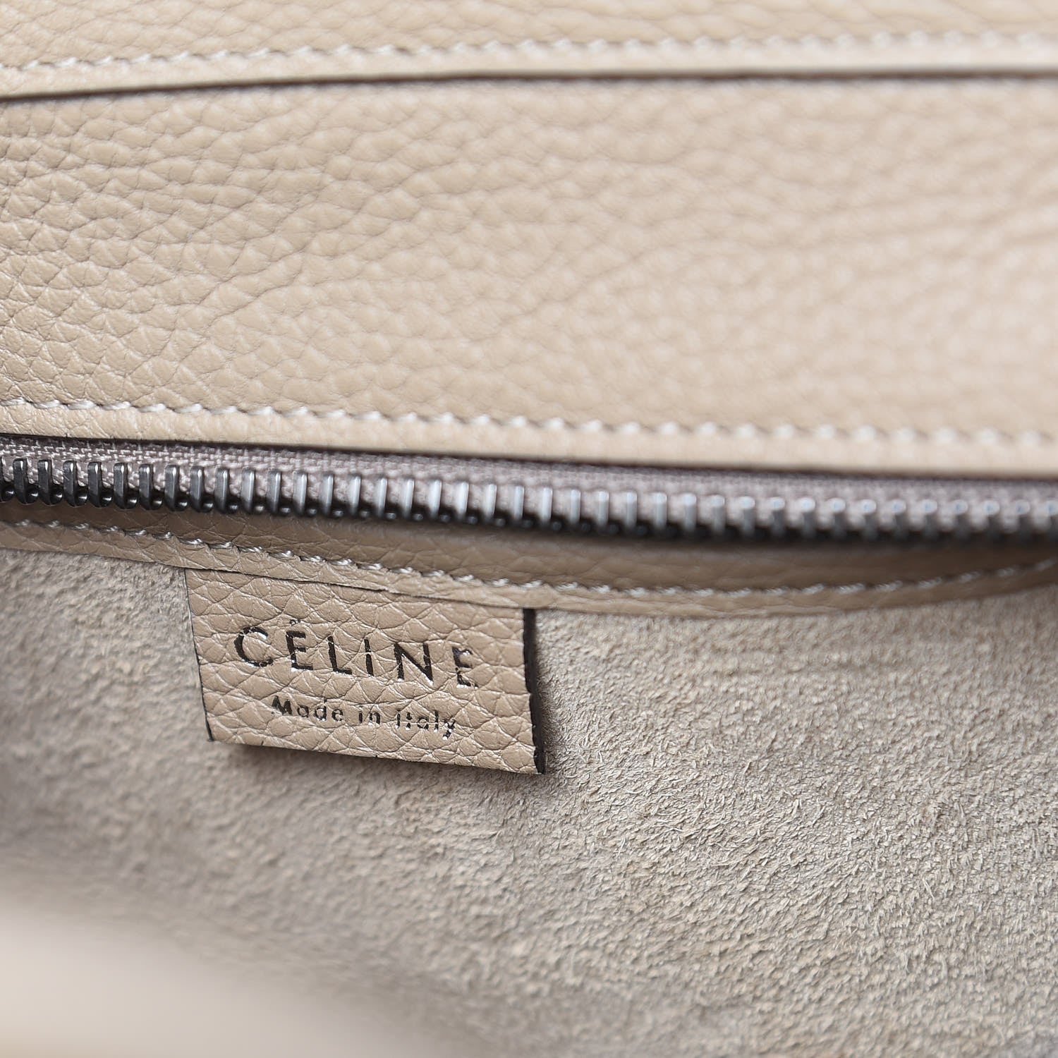 Celine Drummed Calfskin Nano Luggage Dune 6 of 11