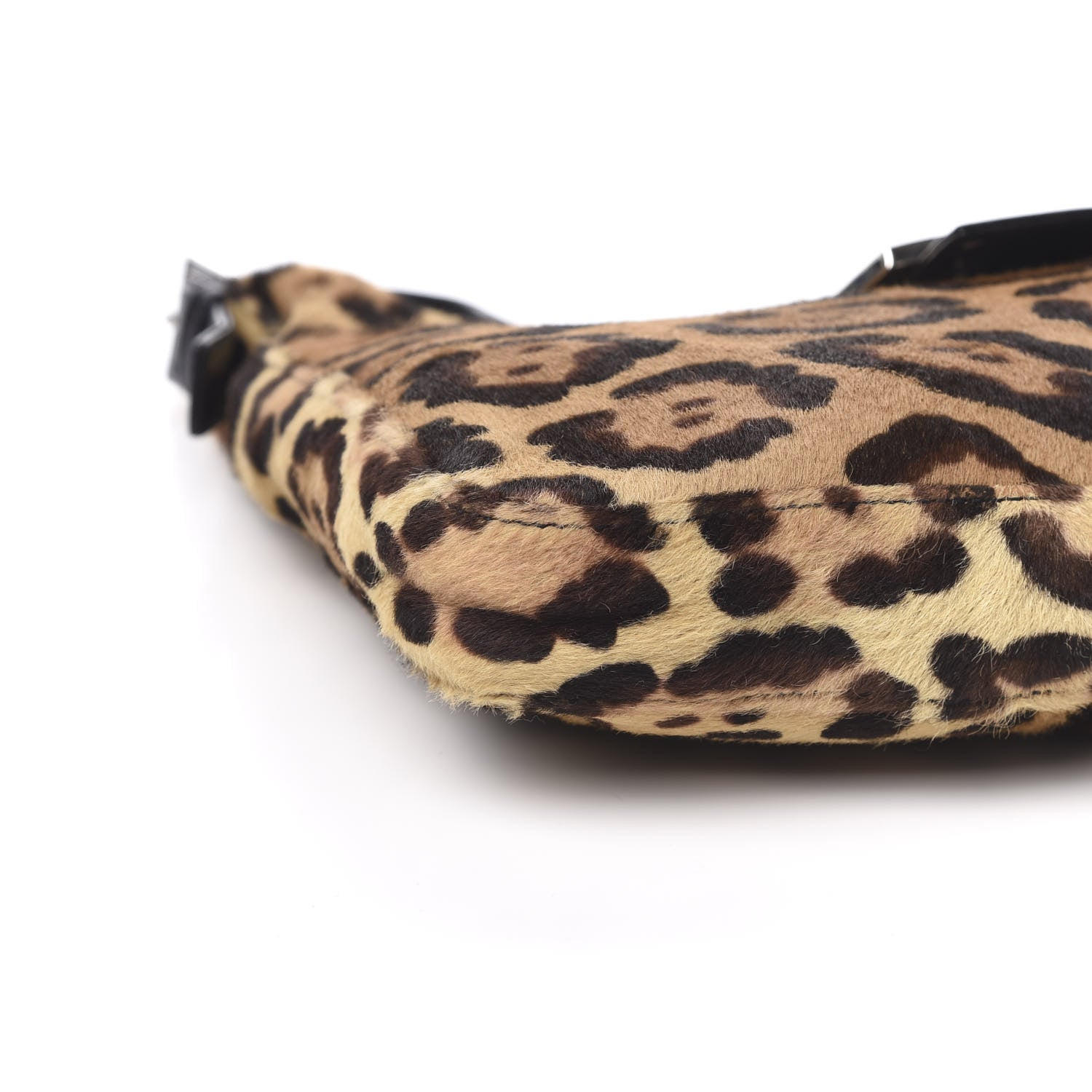 Fendi Calf Hair Leopard Print Shoulder Bag Brown Black 9 of 11