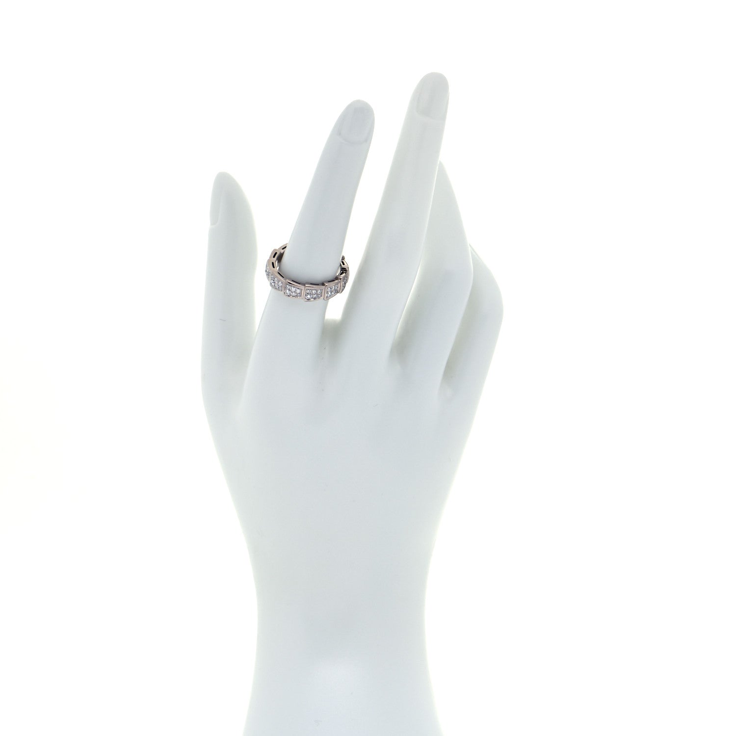 Bulgari 18K White Gold Diamond Serpenti Viper Pave Ring 56 7.5 2 of 6