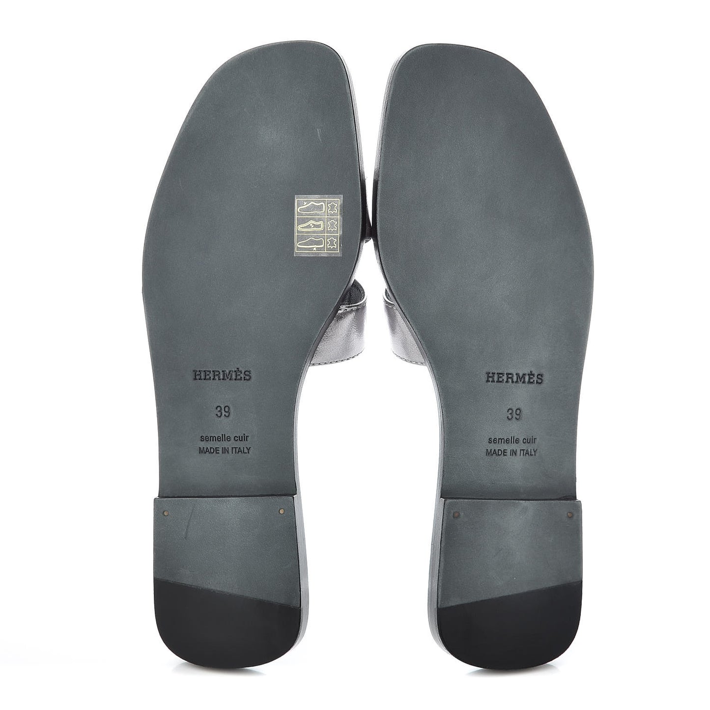 Metallic Nappa Calfskin Oran Sandals 39 Argent