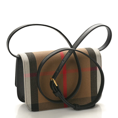 Burberry Grained Calfskin House Check Small Madison Shoulder Bag Black 2 of 9