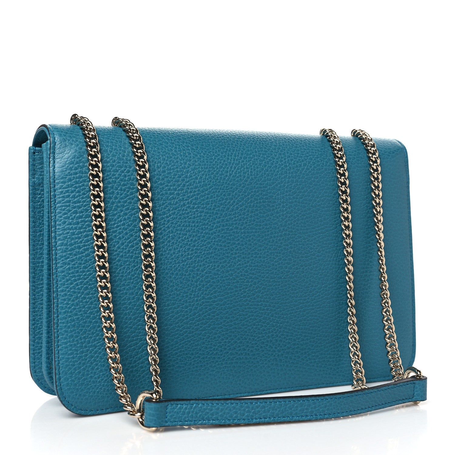 Gucci Dollar Calfskin Interlocking G Shoulder Bag Deep Cobalt 3 of 10