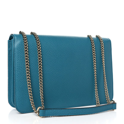Gucci Dollar Calfskin Interlocking G Shoulder Bag Deep Cobalt 3 of 10