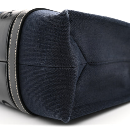 Chloe Cotton Shiny Calfskin Medium Woody Ribbon Tote Obscure Navy 10 of 12
