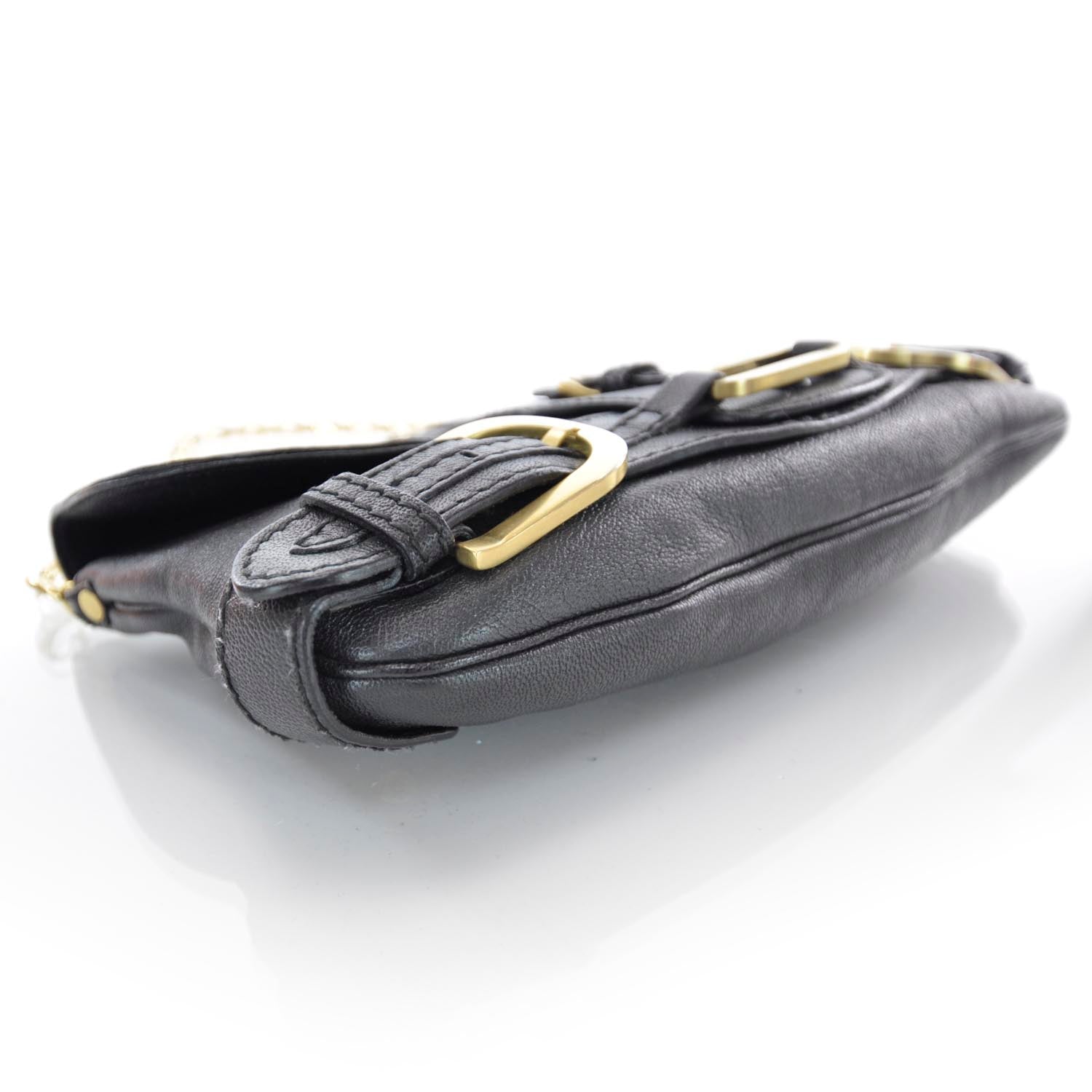 Jimmy Choo Leather Troy Clutch Black 4 of 6