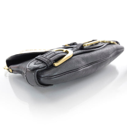 Jimmy Choo Leather Troy Clutch Black 4 of 6