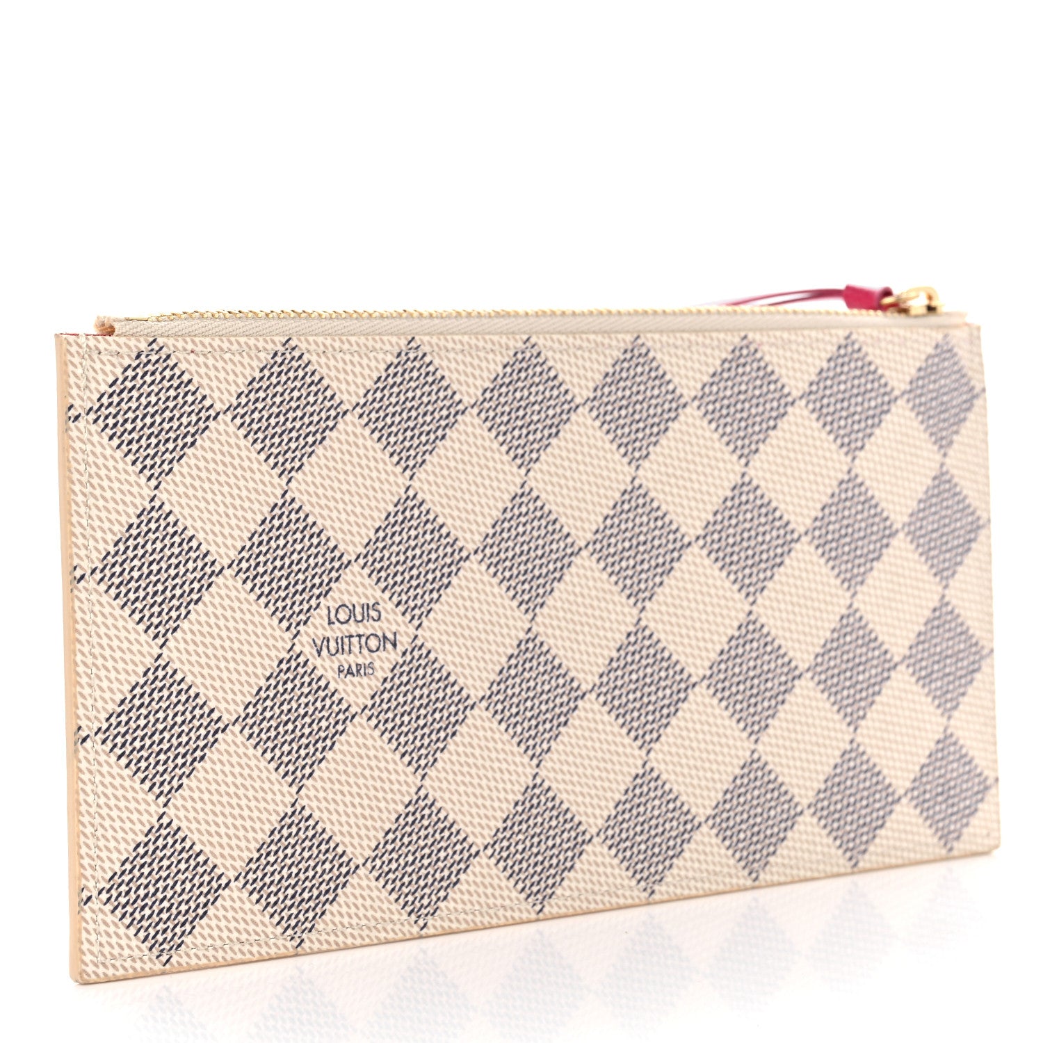Louis Vuitton Damier Azur Felicie Chain Wallet Zippered Insert Fuchsia 3 of 6