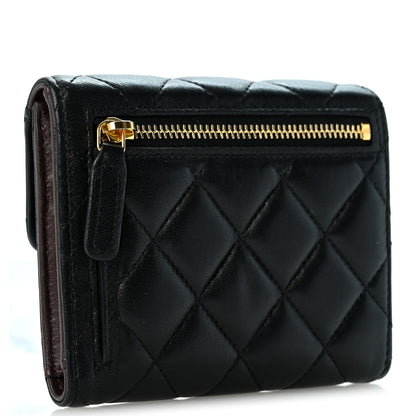 Chanel Lambskin Quilted Compact Flap Wallet Black 3 of 11