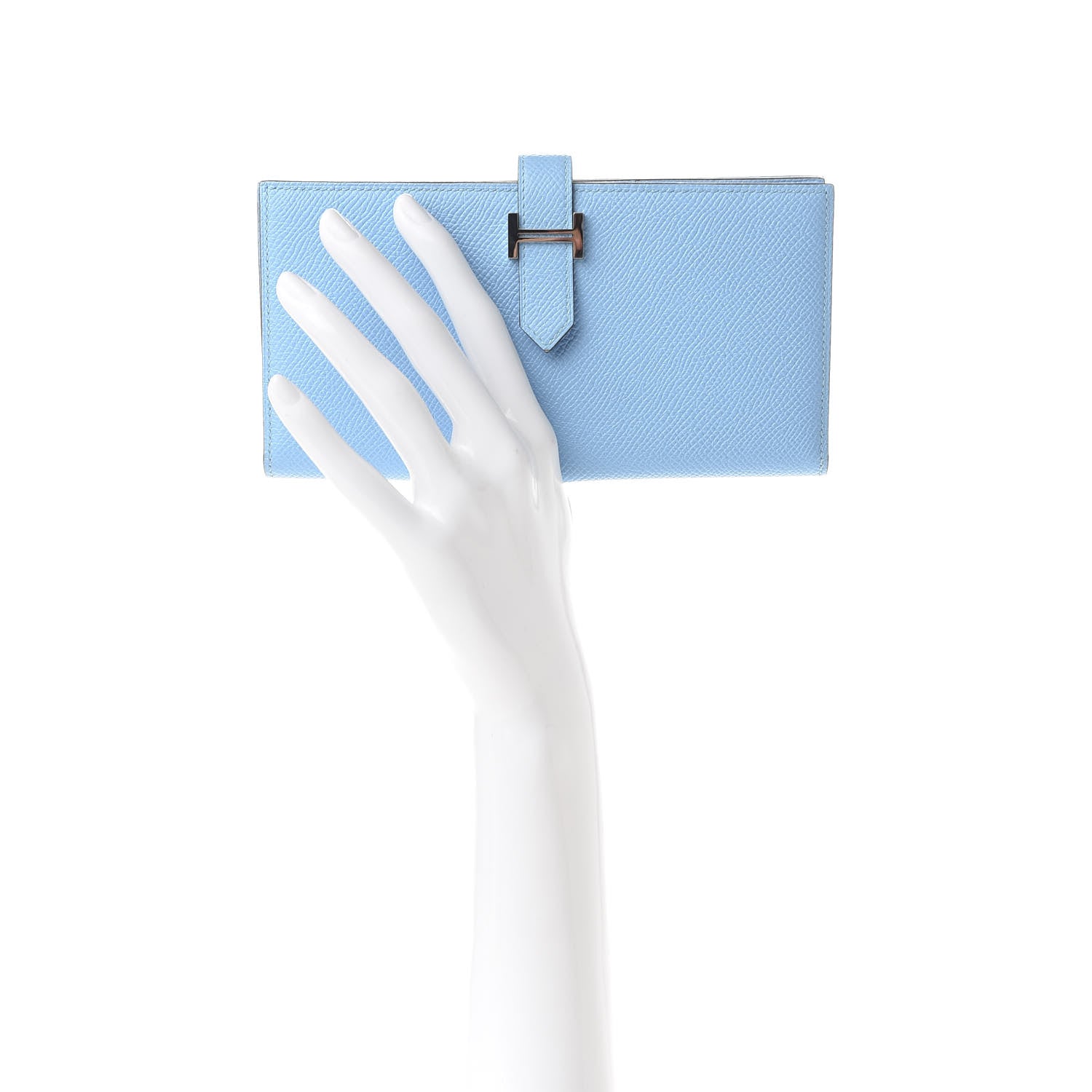Hermes Epsom Bearn Gusset Wallet Bleu Zephyr 2 of 7
