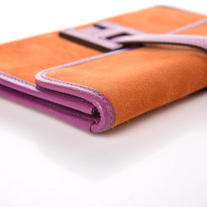 Hermes Veau Doblis Suede Chevre Mysore Mini 20 Jige Clutch Orange Cyclamen 13 of 13
