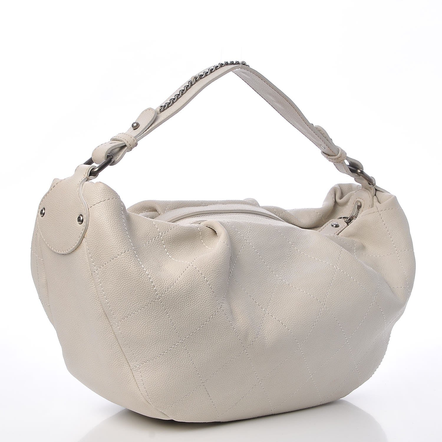 Chanel Caviar Large Outdoor Ligne Hobo White 3 of 17