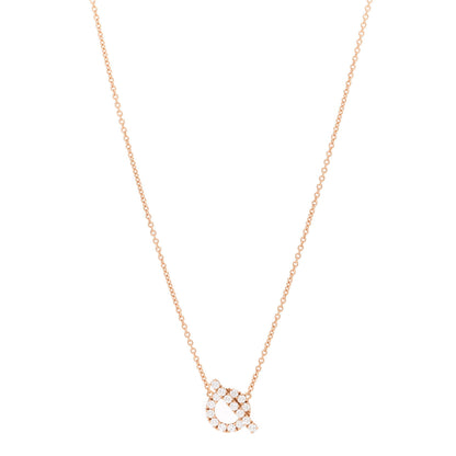 Hermes 18K Rose Gold Diamond Finesse Pendant Necklace 1 of 3