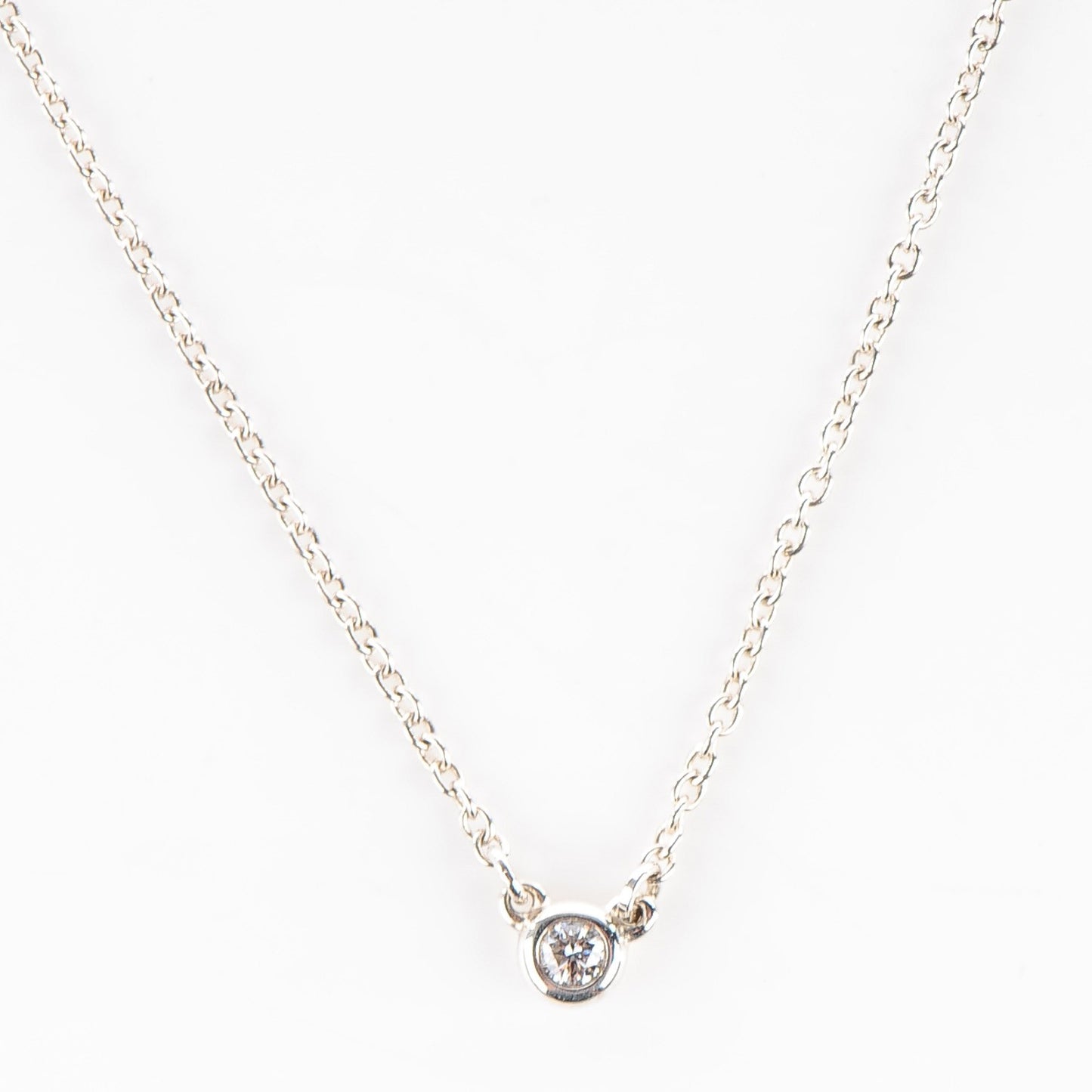 Sterling Silver Diamond .05ct Elsa Peretti Diamonds by the Yard Pendant Necklace