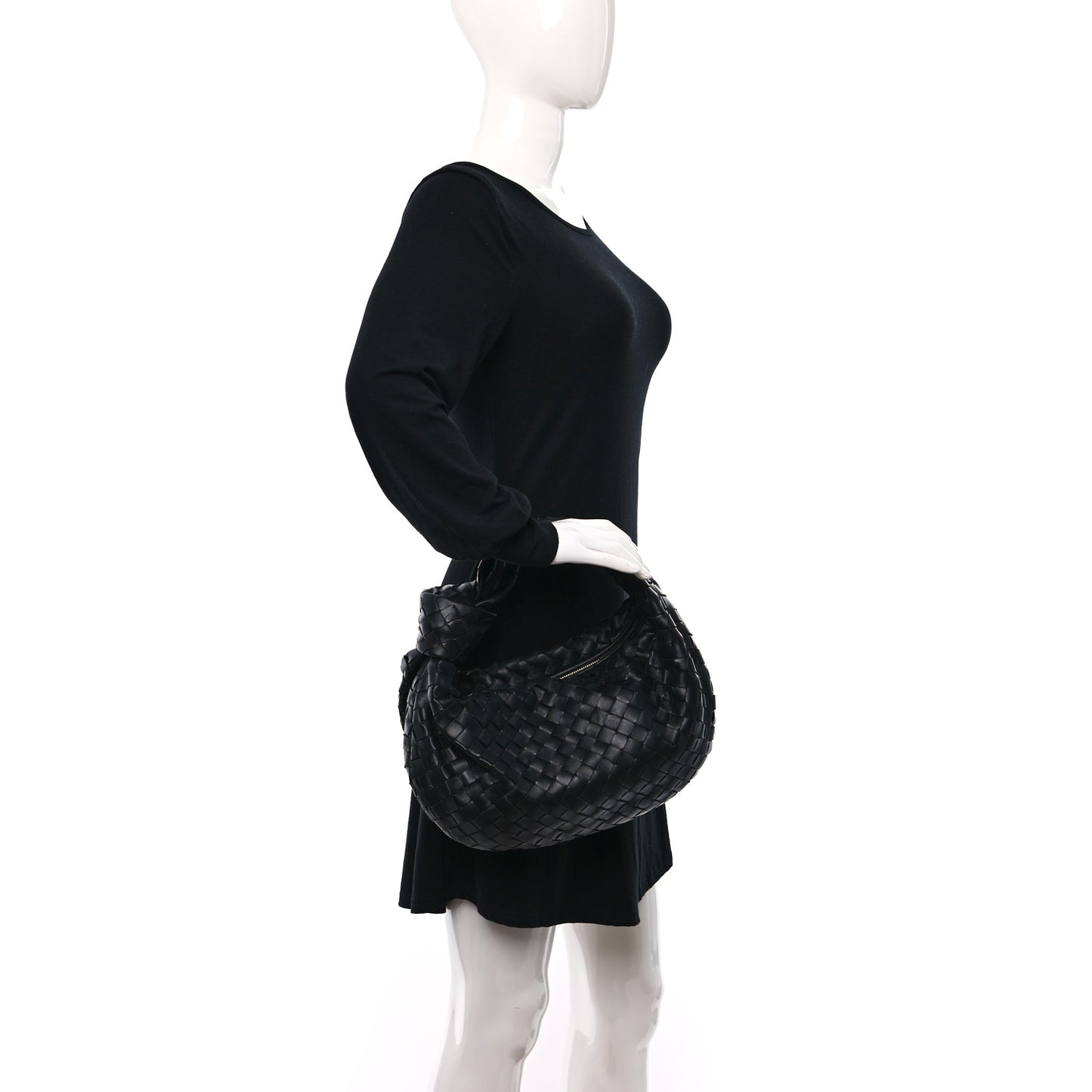 Nappa Intrecciato Teen Jodie Hobo Black