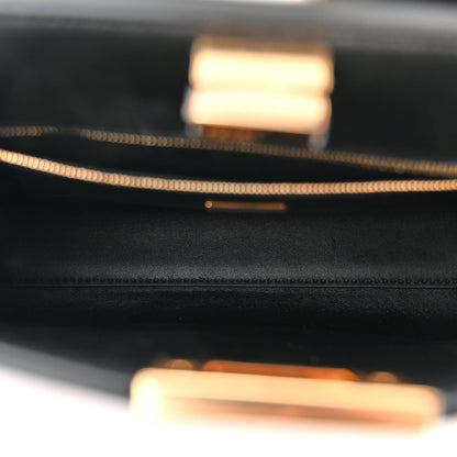 Fendi Vitello Tahiti Burro Medium Peekaboo Iconic Essentially Satchel Tortora Black 6 of 10