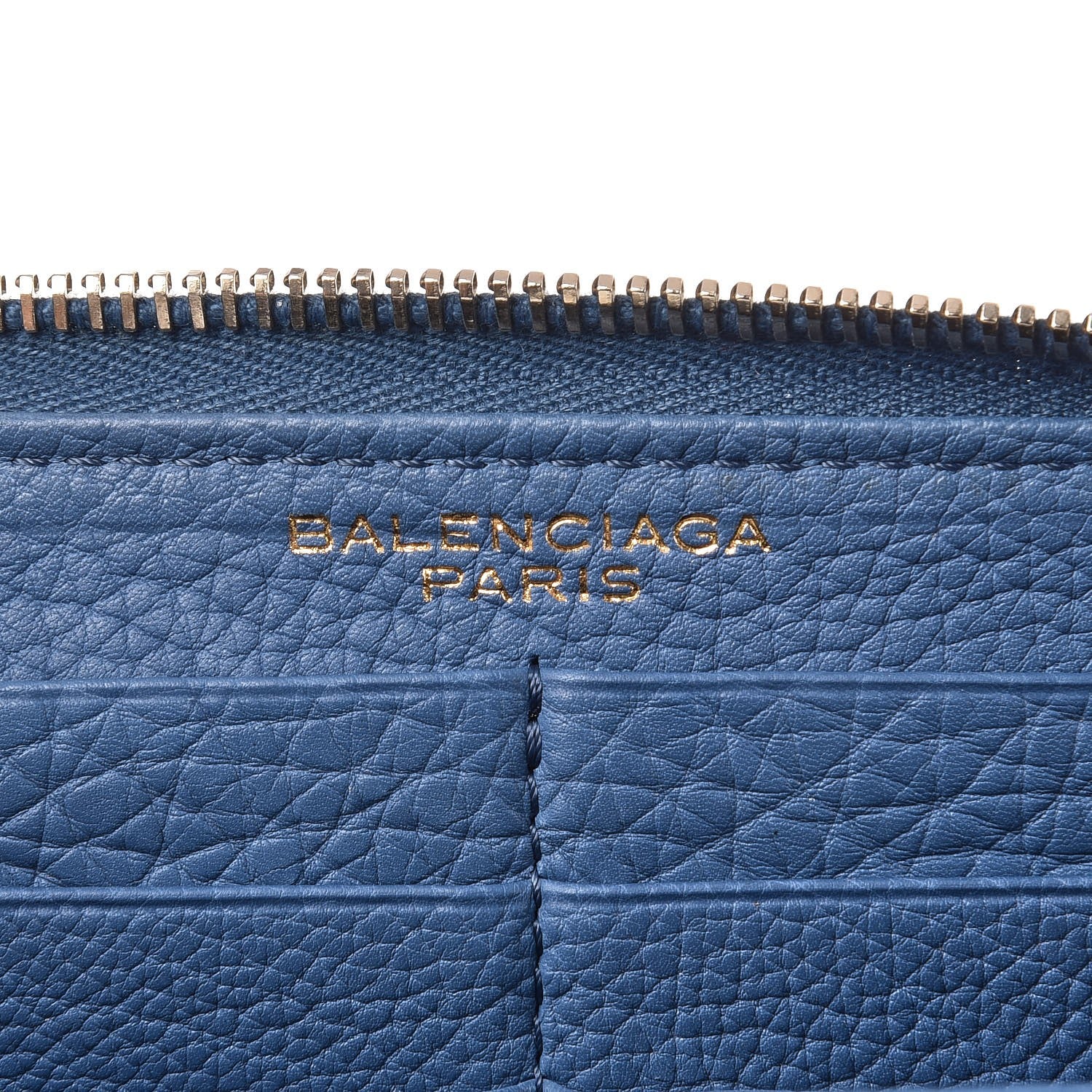 Balenciaga Grained Calfskin Tube Continental Zip Around Wallet Bleu 6 of 11