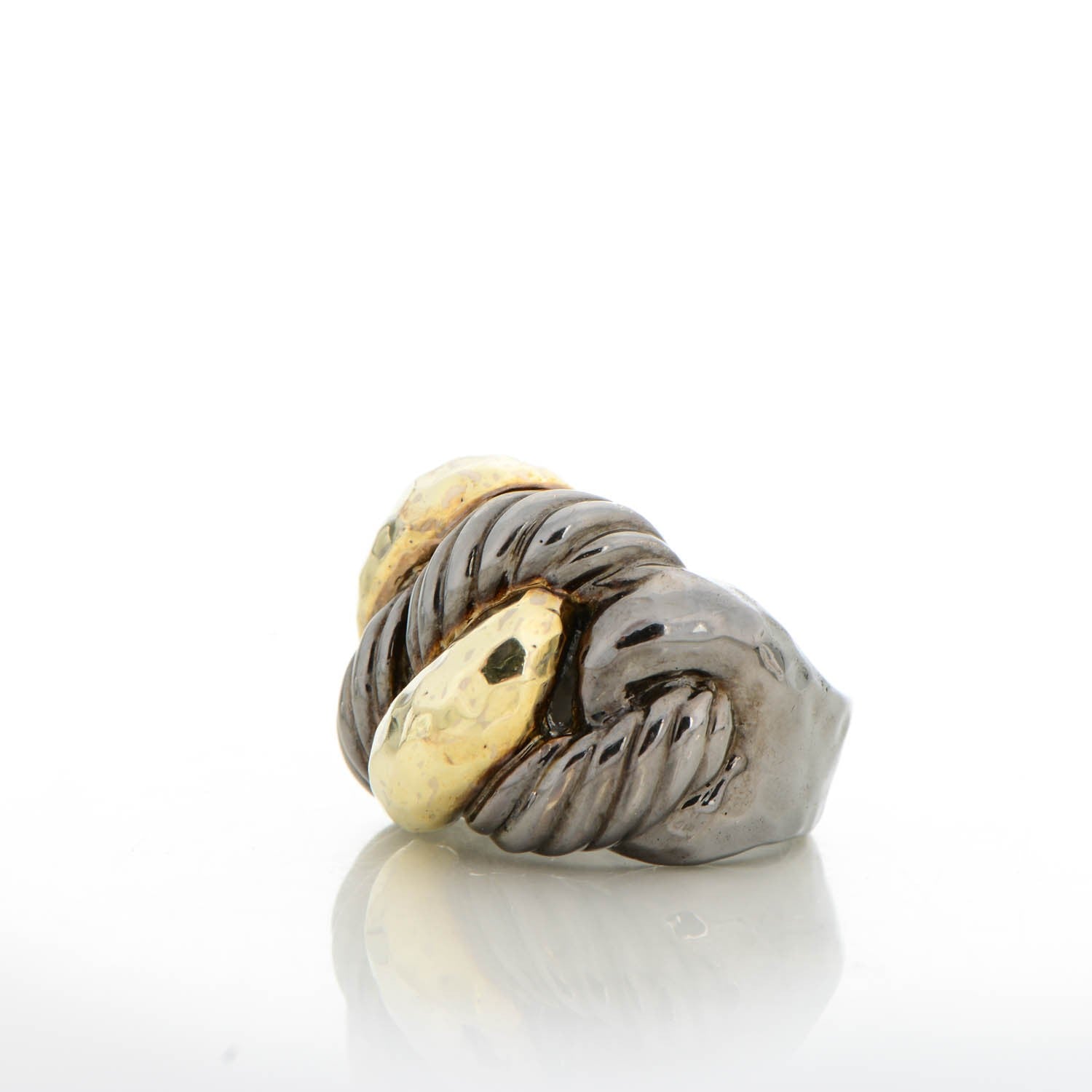 David Yurman Darkened Sterling Silver 18K Yellow Gold 20mm Cordelia Ring 5.25 3 of 6
