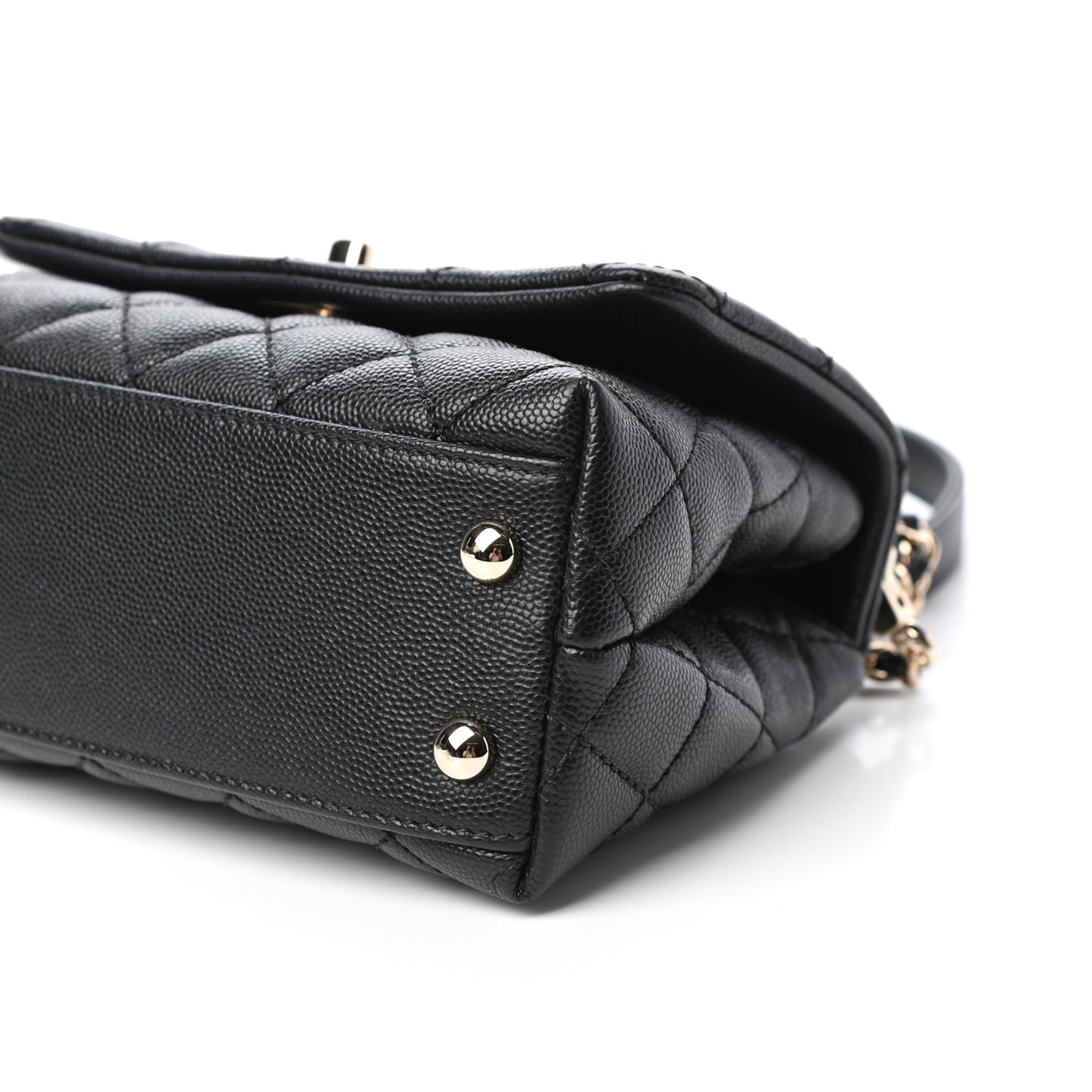 Caviar Quilted Extra Mini Coco Handle Flap Black