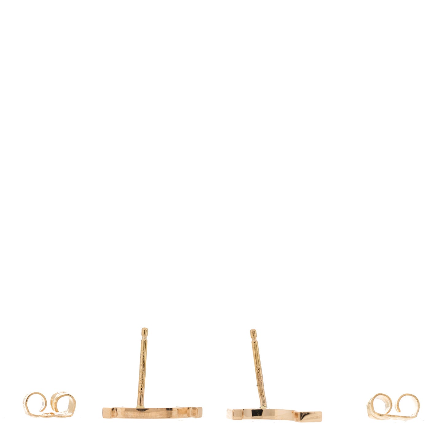 18K Rose Gold T Smile Stud Earrings